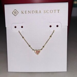 Kendra Scott Gold Necklace with Pink Heart Pendant